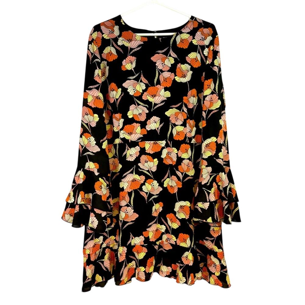 Who What Wear Black Floral Dress Size XXL O0284